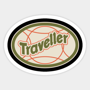 Retro Traveder Badge - Vintage backpacker Sticker - Classic Travel Illustration Sticker